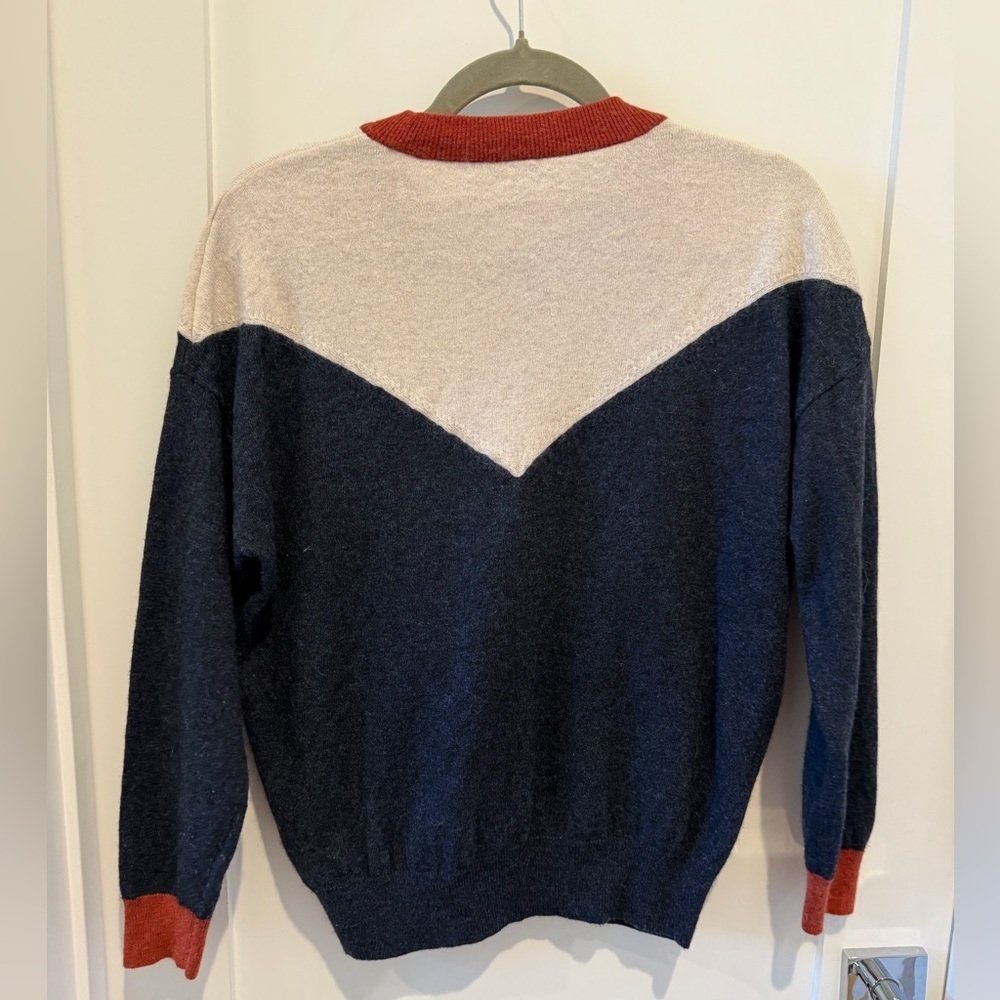 Madewell Colorblock Yoke Pullover
Sweater Red and Navy Accents size S - Picture 4 of 6